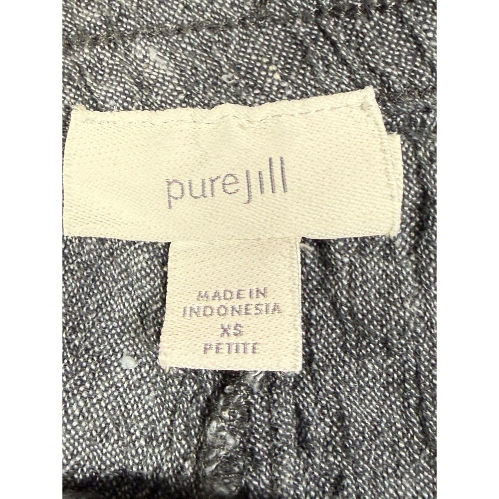 Pure Jill Womens Gray Linen Cotton Blend Drawstring Relaxed Pants XS Petite - Picture 4 of 10